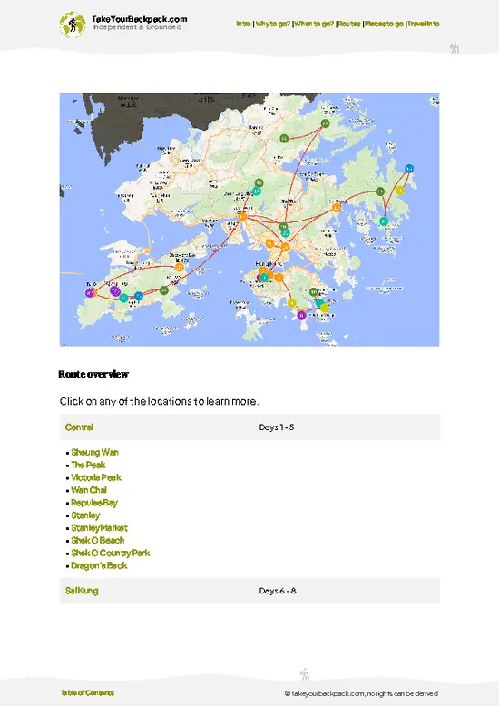 example page 4 from our offline Travel Guide for Hong Kong